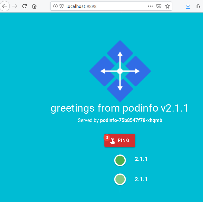 podinfo up and running